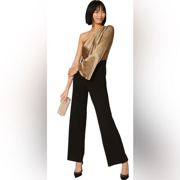 Lauren Ralph Lauren Copper One Shoulder Jumpsuit Size 6 - Picture 1 of 13